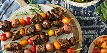 Prepared Wilsey Ranch pasture meat kabobs